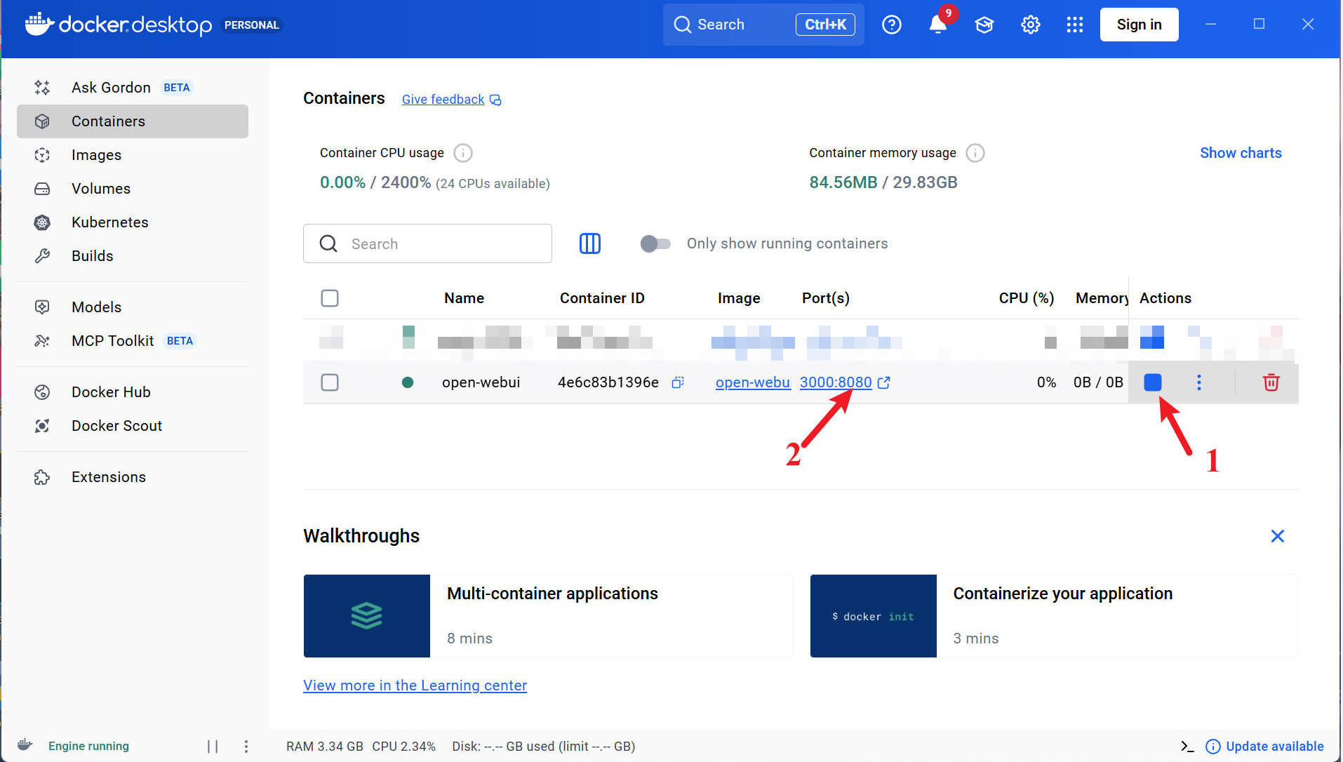 Open WebUI端口入口示意图